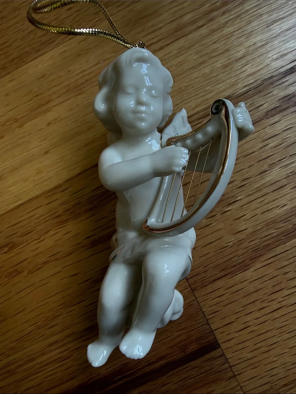 Lenox 2001 Annual Cherub Ornament golf accents new in box